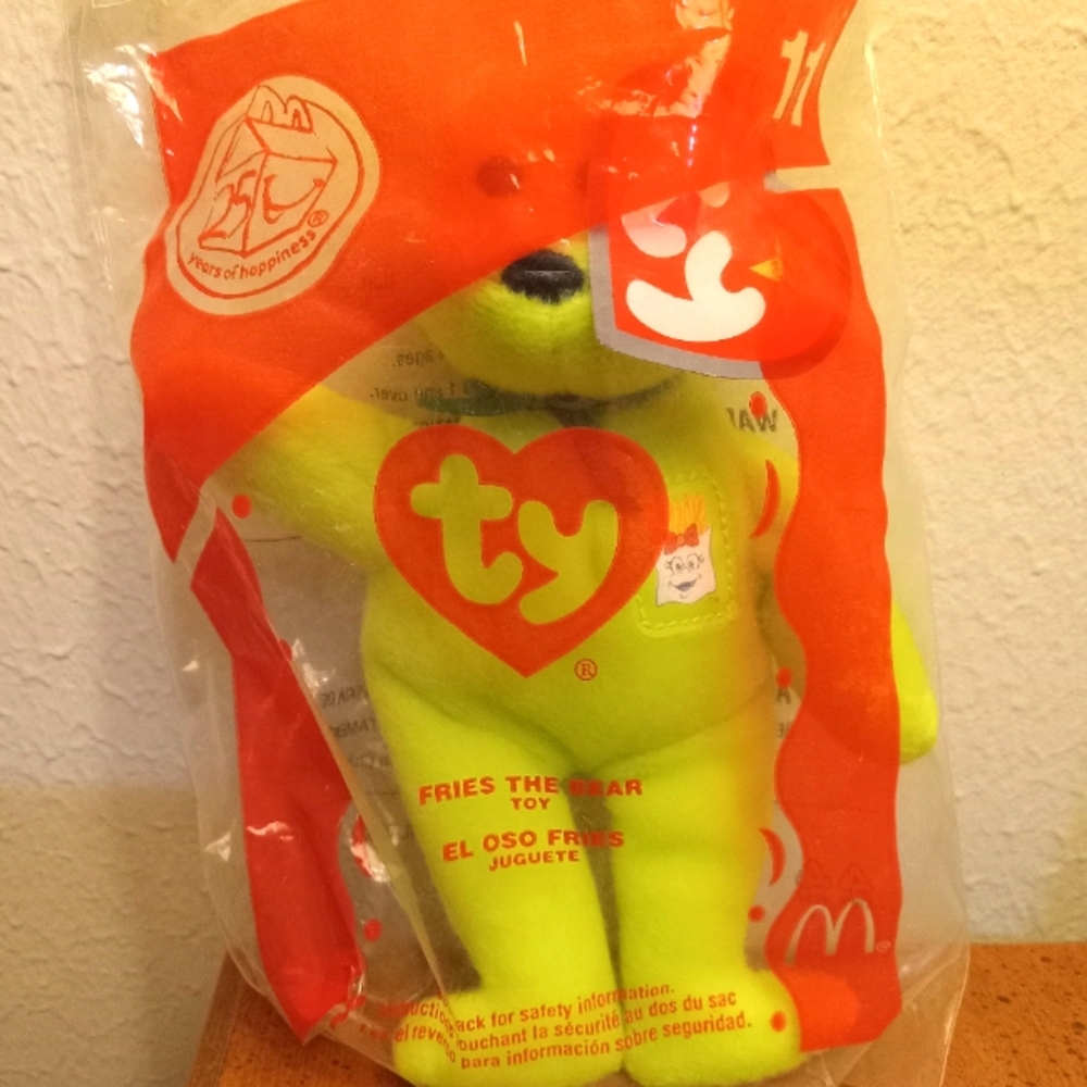 Fries The Bear Beanie Baby 2004 McDonald's Toy